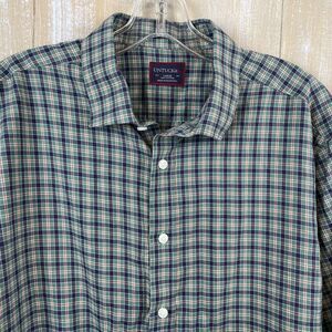 UNTUCKit Mens Large Plaid Green/ Red/Blue Long Sleeve Button Up Shirt